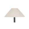 Mickey White Natural Fiber Floor Lamp with Black Iron Base