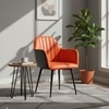 Adiko Leatherette Lounge Chair in Orange Colour