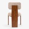 Akar Solid Wood Dining Chair in Beige Colour