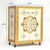 D'Dass Big White Mdf and Sheesham Wooden Pooja Cabinet With Door