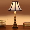 Devansh Off-White Cotton Vintage  Lamp With Wood Base (12X12X22.75)