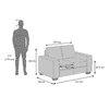 Leslie 2 Seater Fabric Sofa (Smoke Grey)