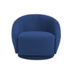 Lorna Swivel Solid Wood Round Chair in Navy Blue Colour