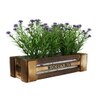 Artificial Purple Flowers In A Wooden Box