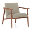 Arles Solid Wood Armchair In Natural Acacia Finish with Stone Boucle Colour