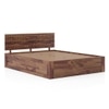 Kuba Solid Wood King Size Bed With Box Storage (Teak Finish)