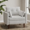 Arihana Boucle Fabric Arm Chair in White Colour