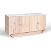 Dune Solid Wood Sideboard with Marble Top in Brown Colour