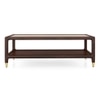 Sera Rectangular Solid Wood And Marble Coffee Table In Mango Walnut Finish