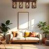 Symmetric Brown Solid Wood Ceiling Light