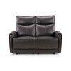 Venezia Two Seater Motorized Leather Recliner in Smoke Grey Colour