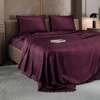 Stoa Paris Burgundy Bliss Satin Bedsheet for Super King Size Bed liss Satin Noir Collection