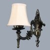 Devansh Gold Antique Wall Mounted Lamp With Off-White Cotton Shade