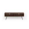 Averyl Engineering Wood TV Entertainment Unit Set Top Box Stand/TV Cabinet with Shelves for Books & Décor Display Unit with Black Pencil Legs, Ideal for 55 Inches (Brown Maple)