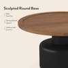 Toro Solid Wood Round Coffee Table In Dual Tone Amber Walnut And Black Finish