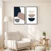 The Castle Decor Boho Abstract Botanical Wall Art Set of 2 Design 5 11x17 Inch