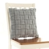 Basket Knit Light Grey Melange Cushion Cover  16X16 Inches