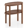 Kai Oval Solid Wood End table in Amber Walnut finish