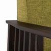 Serra Wooden Sofa - Mahogany Finish (Green Olivia)