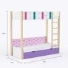 Pine Tree Single Size Bunk Bed In White & Pink Colour