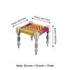 Oakville Sheesham Wood Vintage 3 Seater Maachi Balcony Bench with 2 Stools in Multi Colour