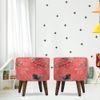 Seren Solid Wood  Ottomon in  Red Colour