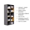 Hexa Engineered Wood Bookshelf Multipurpose Storage Rack in Slate Grey and Giant Wood Colour