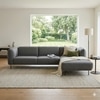 Scandinavian Mira Three Seater Right Chaise Sofa Matte Black Finish