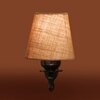 Devansh Metal Electric Wall Light in Antique Gold Colour with Beige Shade Count of 1 Light