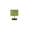 Yin Green Jute Table Lamp with brown wood base
