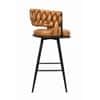 Doe Buck Presley Braided Faux Leather Bar Stool in Tan Colour