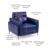 Meagan 1 Seater Leatherette Sole in Blue Colour