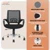 Crux Mid Back Mesh Office Chair in Black Colour