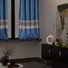Stoa Paris Satin Window Curtain, 70% Blackout Curtains,   Privacy Lining, Pack of 1, Versailles - Celestial Blue