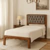 Buttoned Solid Wood Non Storage Single Bed in Provincial Teak Finish