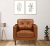 Shlok PU Leather Accent Chair- Light Brown