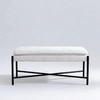 Mist X Frame Metal Bench in White Finish