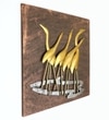 W-Flamingo Abstract Metal Wall Decor in Multicolor Set of 1