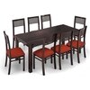 Arabia Xxl Solid Wood 8 Seater Dining Table With Set Of 8 Zella Chairs (Colour- Burnt Orange , Finish- Mahogany)