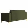 Veniza Velvet 2 Seater Sofa In Olive Green Colour
