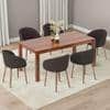 Atlas Solid Wood 6 Seater Dining Table with 6 Meryl Lounge Chair
