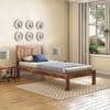 Durban Solid Wood Single Size Non Storage Bed In Teak Finish