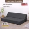Usha Shriram Folding 3 Seater Double Foam Fold Out Sofa Cum Bedin Dark Grey Colour