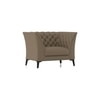 Weston 1 Seater Half Leather Sofa In Dark Truffle Italian Leather