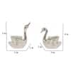 Swan Tealight Holder Set In Silver Colour