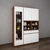 Noble Multi Storage Cabinet Walnut And Frosty White