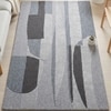 Handmade Wool Silk Area Rug Modern Abstract Grey 6 x 9 Feet Carpet