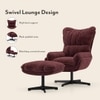 Marson Lounger Chair with Ottoman in Berry Red