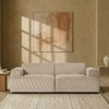 Comforthaven Wood 2 Seater With Upholstery Non Storage Sofa In Grey Colour