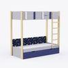 Pine Tree Single Size Bunk Bed In Silver Grey Colour